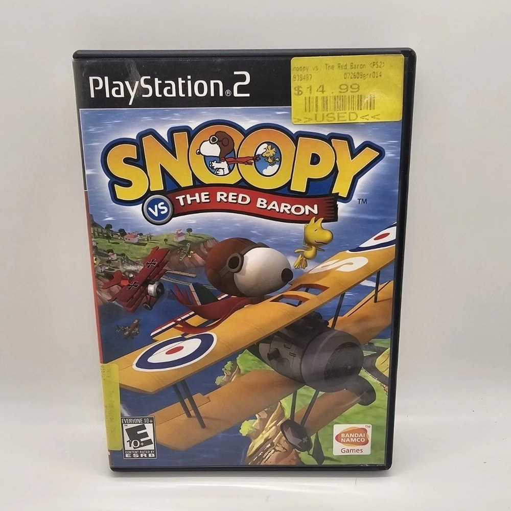 Snoopy vs The Red Baron Sony PlayStation 2 Game Bandai Namco Peanuts no manual